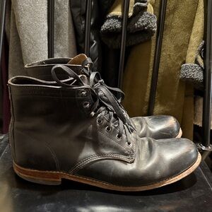 Wolverine 1000 Mile Black Lace Up Leather Boots Made In Usa